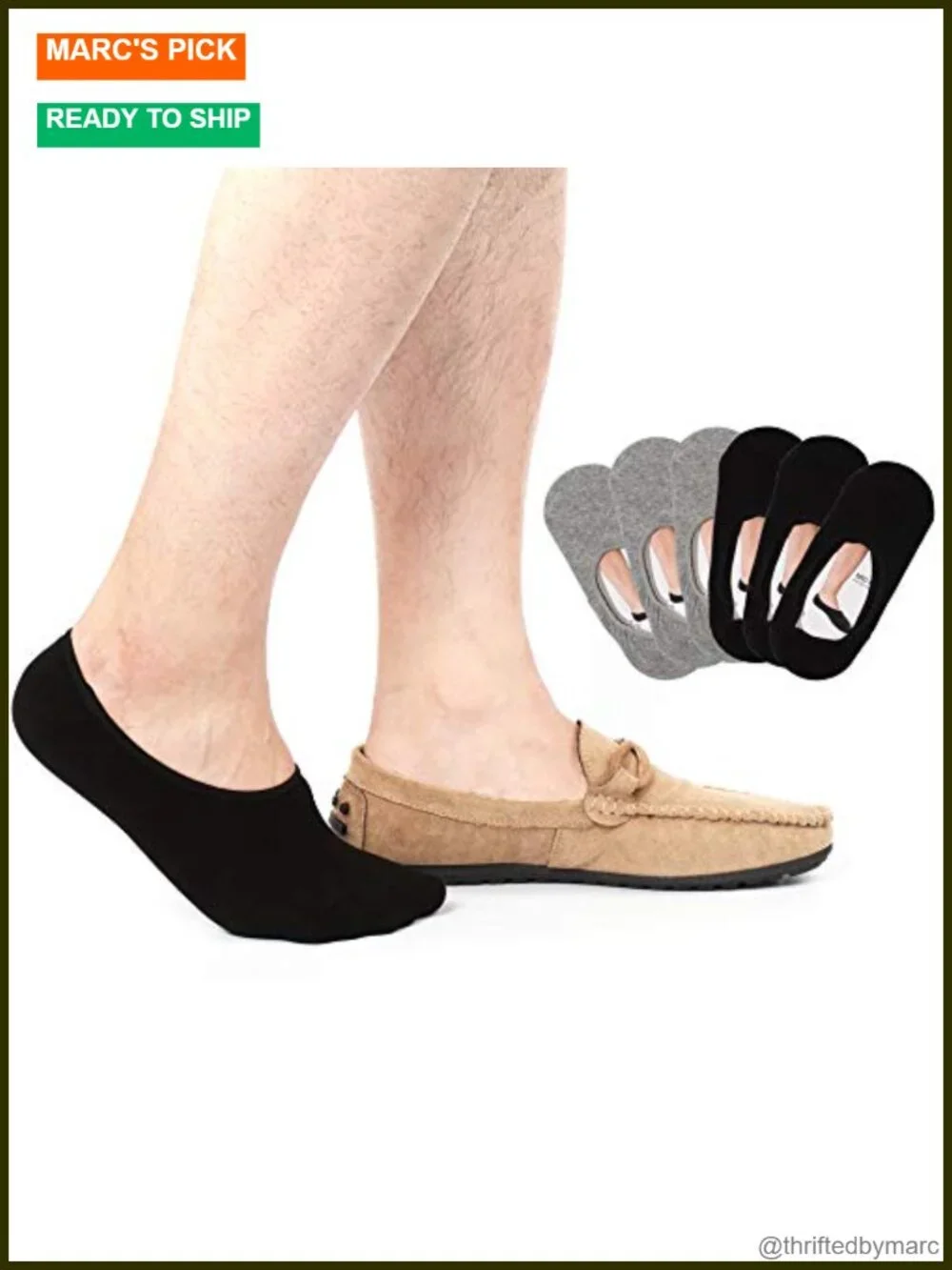 6 Pack Mens No Show Socks Low Cut Non Slip Boat Liners